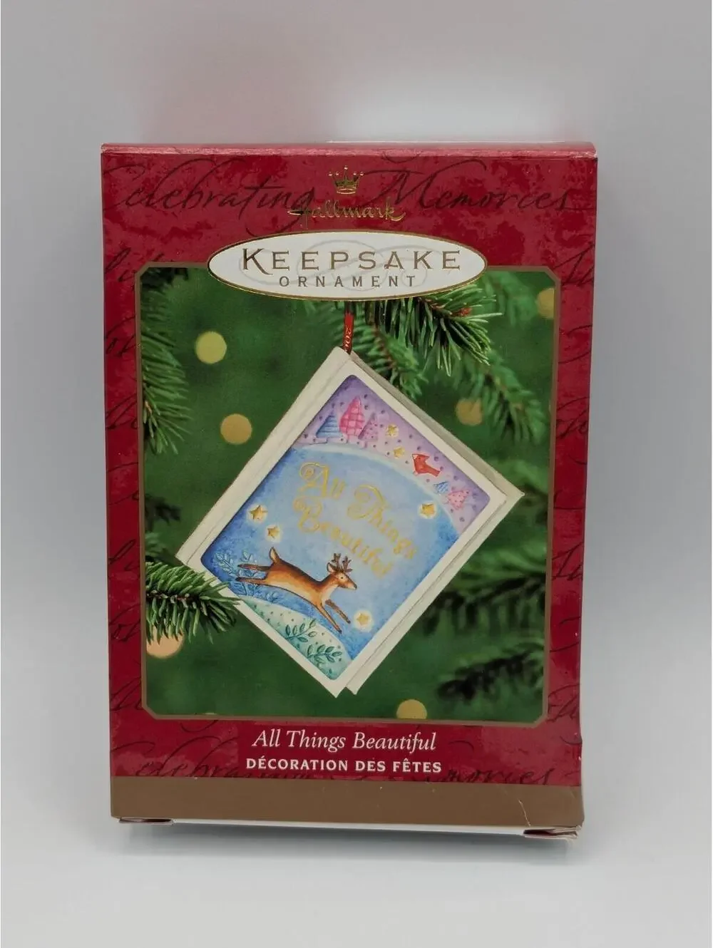 Hallmark Keepsake All Things Beautiful 2000 Mini Book Vintage Christmas Ornament